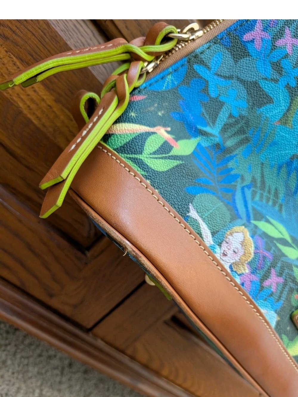 Dooney & Bourke Blue Peter Pan Print Dome Satchel - Picture 5 of 9